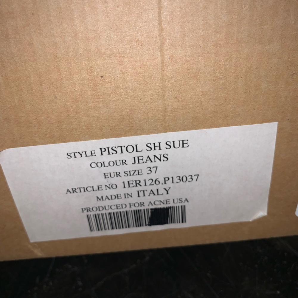 NEW Acne Blue Suede Pistol Ankle Boots - Picture 4 of 5